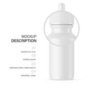 Glossy Dropper Bottles - 4 Cosmetic Mockups Bundle