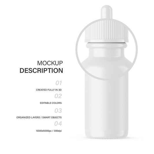 Glossy Dropper Bottles - 4 Cosmetic Mockups Bundle