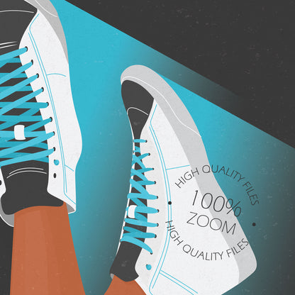 White Girl Sneakers - Digital Illustration | Ready to Print Wall Art