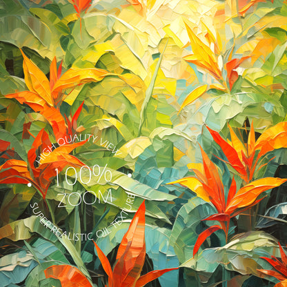 Jungle Flowers - Impressionism Collection - Digital Oil Painting | Printable Wall Art