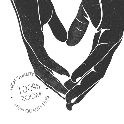 Love Couple Hands - Digital Illustration | Ready to Print Wall Art