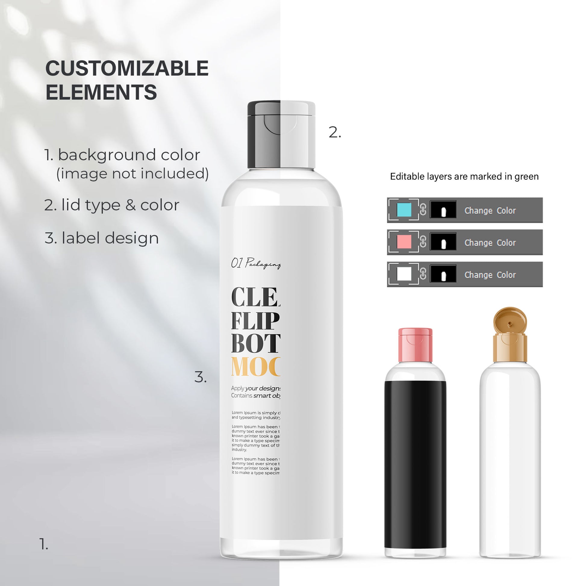 Clear Flip Top Bottle - 100 ml