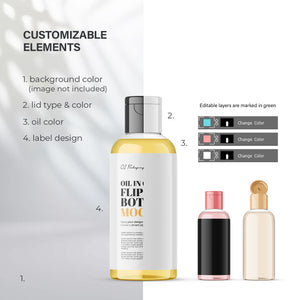 Oil in Clear Flip Top Bottle - 50 ml