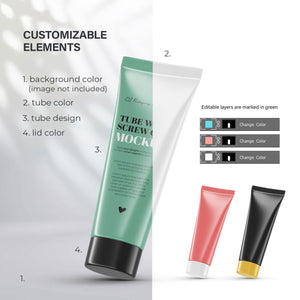 Glossy Cosmetic Tubes - 4 Mockups Bundle