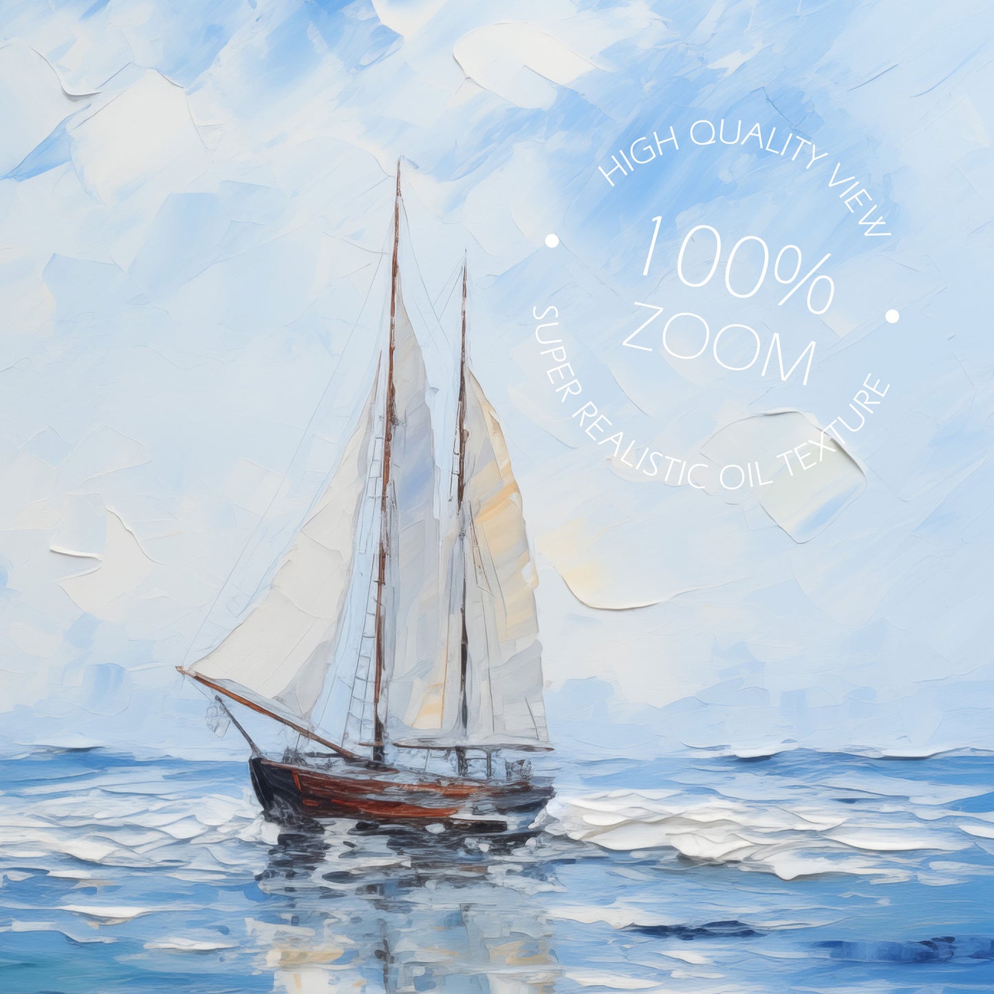 Boat In The Sea - Impressionism Collection - Digital Oil Painting | Printable Wall Art