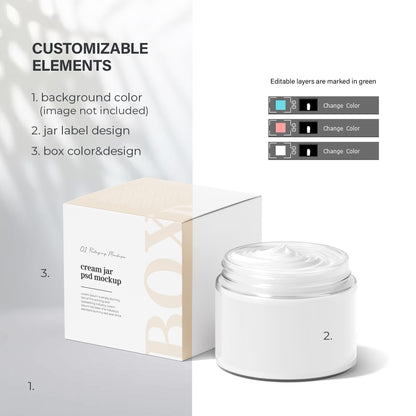 Open Clear Cream Jar With Box - 2 OZ