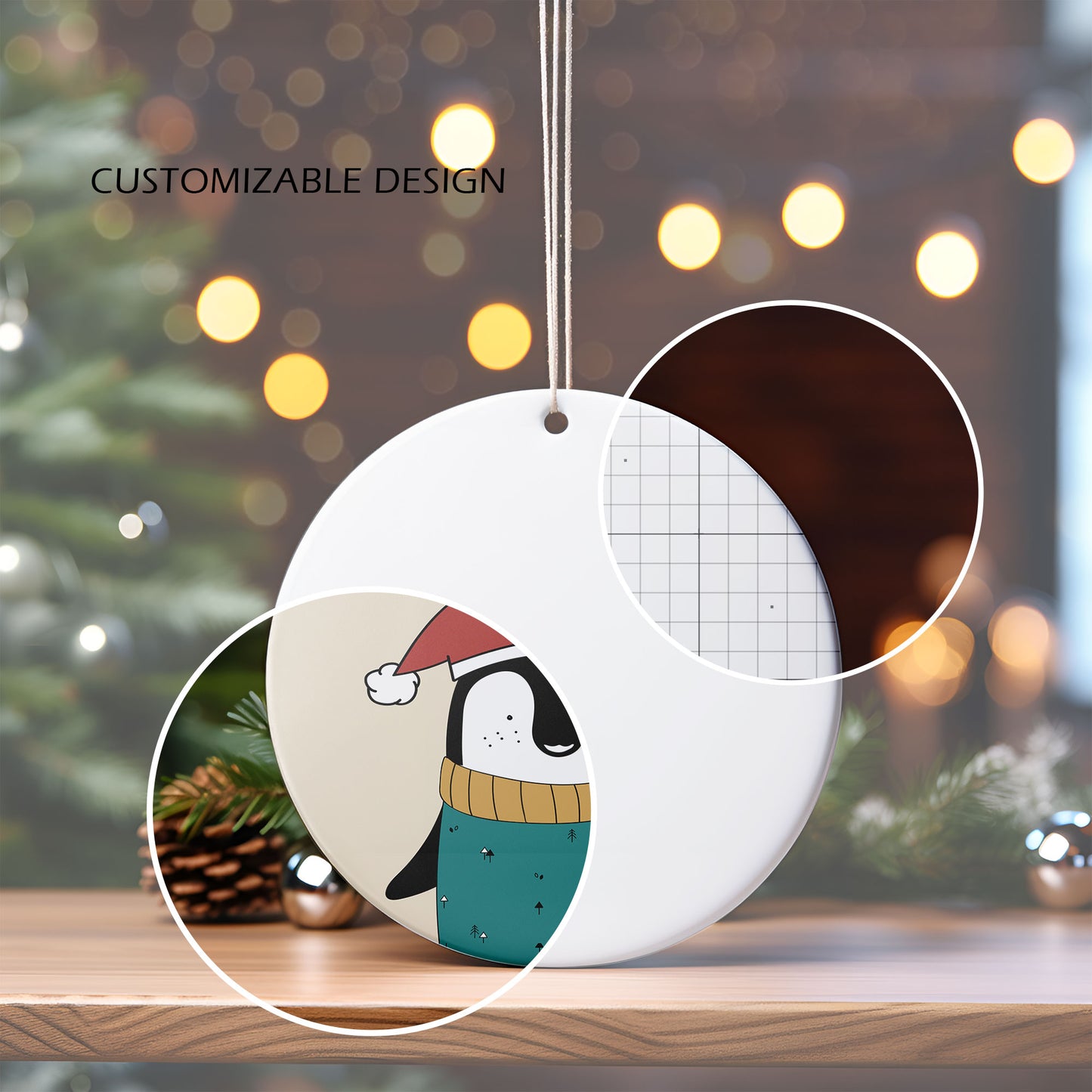 Digital Ceramic Christmas Ornament Mockup