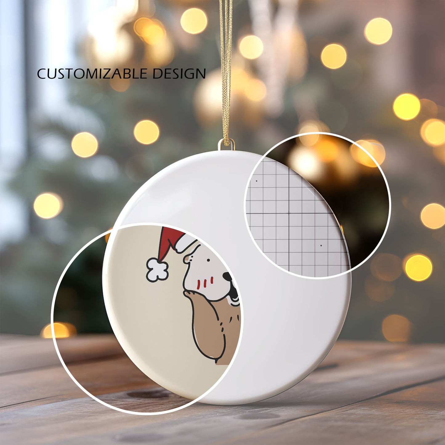 Digital Ceramic Christmas Ornament Mockup