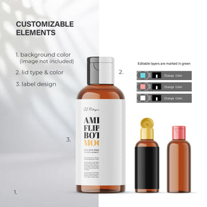 Amber Flip Top Bottle - 50 ml