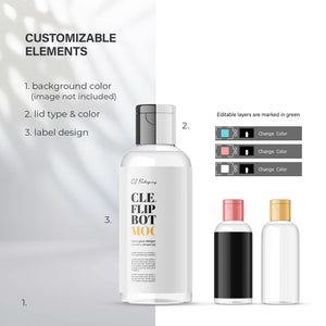 Clear Flip Top Bottle - 50 ml