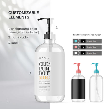 Clear Pump Bottle - Soap Bottle