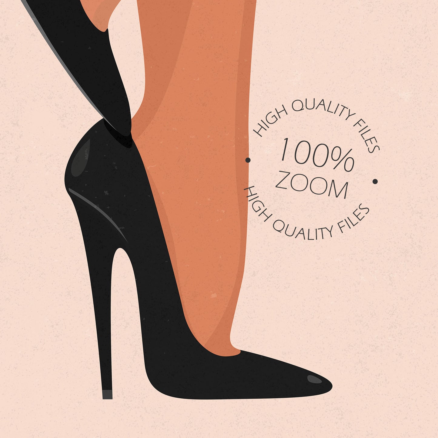 Woman Legs With Black High Heels - Digital Illustration | Ready to Print Wall Art