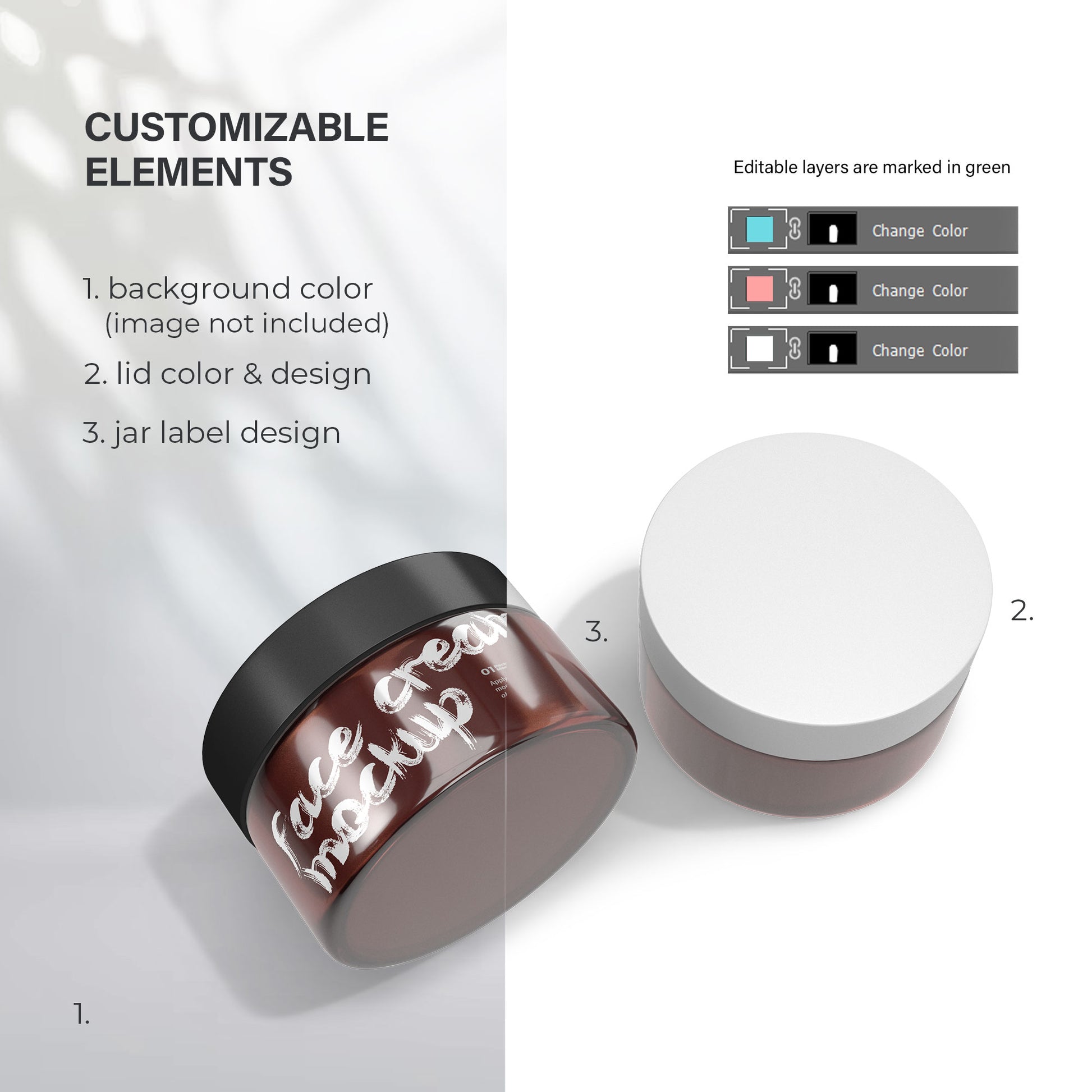 Amber Cream Jars - Cosmetic Mockup