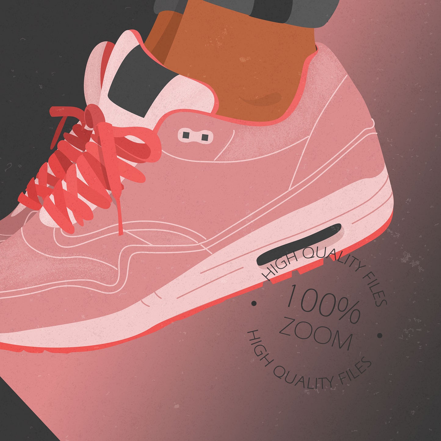 Pink Girl Sneakers - Digital Illustration | Ready to Print Wall Art