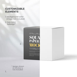 Square Paper Box - 4 Mockups Bundle