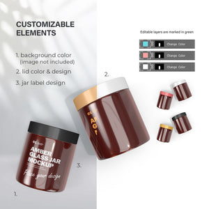 Amber Cream Jars - Cosmetic Mockup