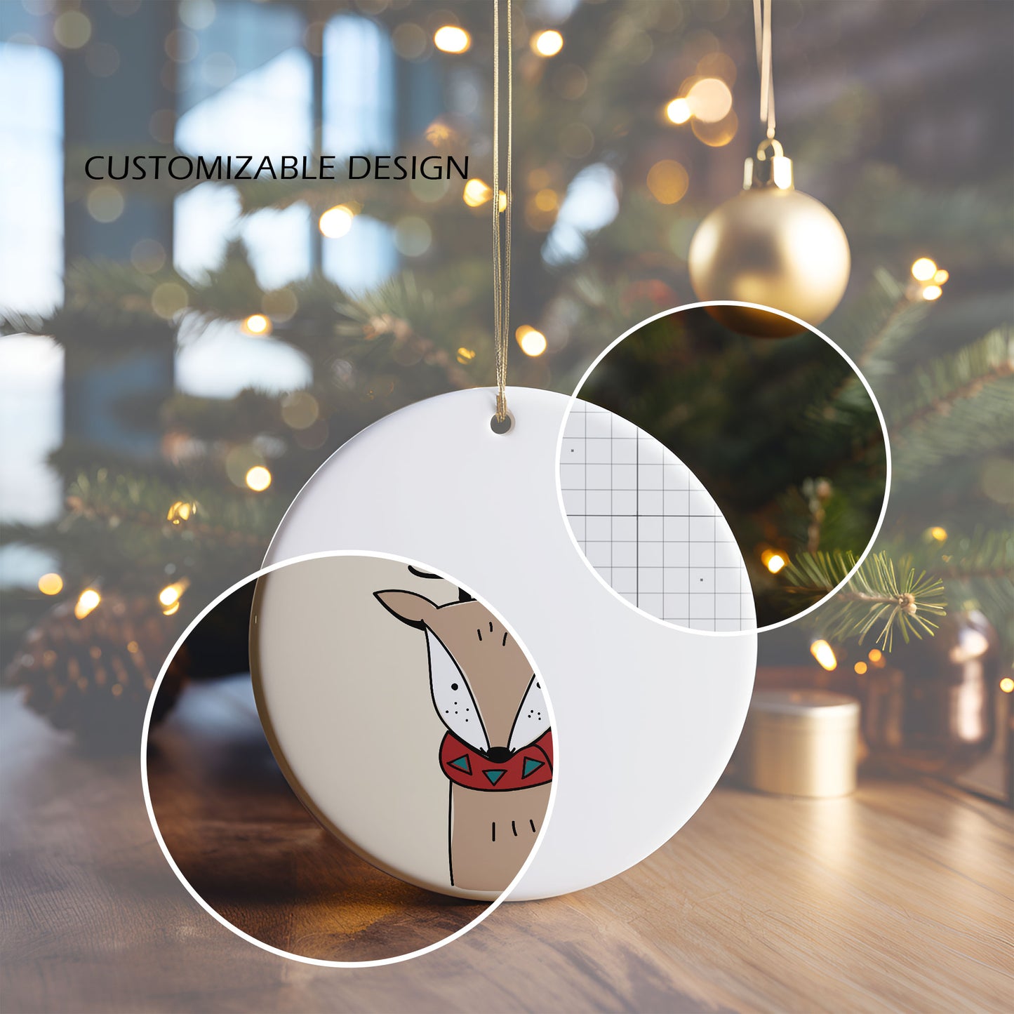 Digital Ceramic Christmas Ornament Mockup