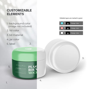 Plastic Round Cream Jars - 5 Mockups Bundle