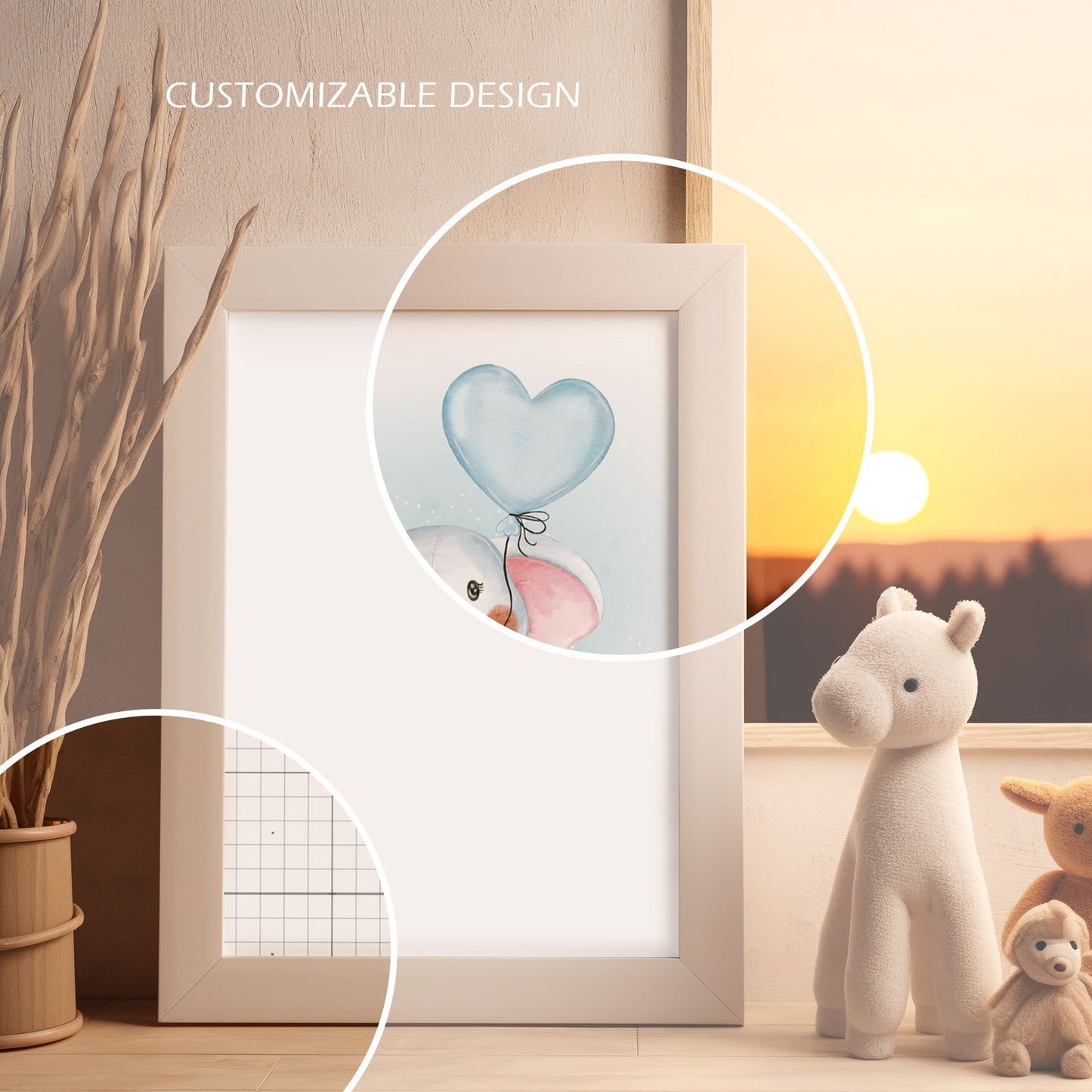 Nursery Picture Frame Mockup - ISO Frame Size - Boho Edition