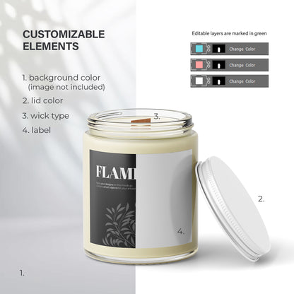 Candle in Clear Glass Jar - Editable Wick