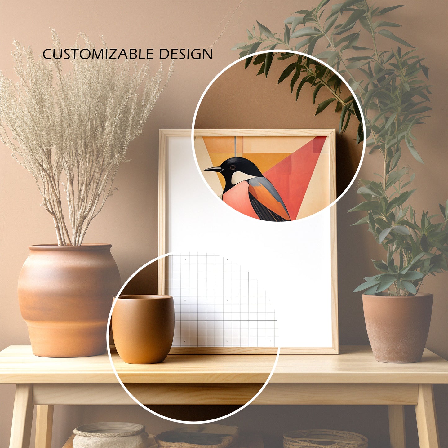 Picture Frame Mockup - 3:4 Frame Ratio - Natural Edition