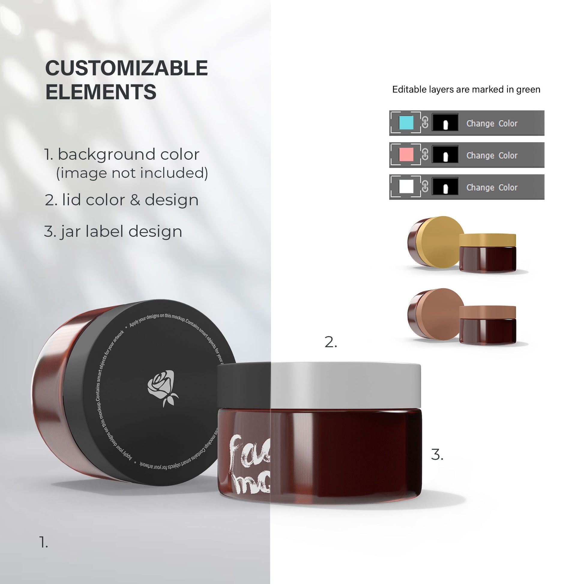 Amber Cream Jars - Cosmetic Mockup