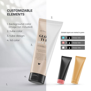 Glossy Cosmetic Tubes - 4 Mockups Bundle