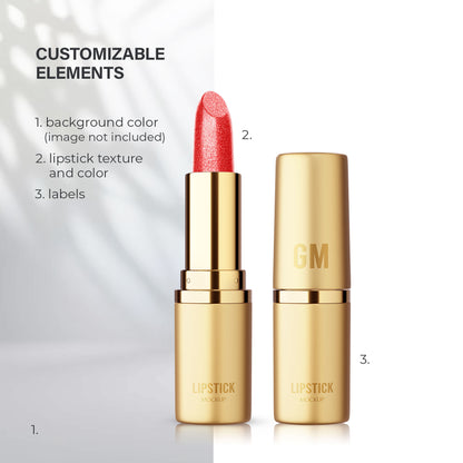 Gold Round Lipstick - Glossy&Glittery