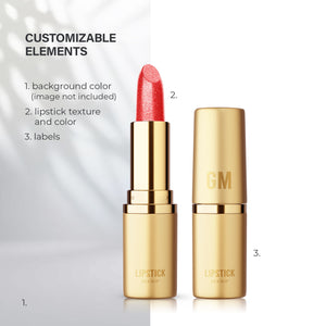 Gold Round Lipstick - Glossy&Glittery