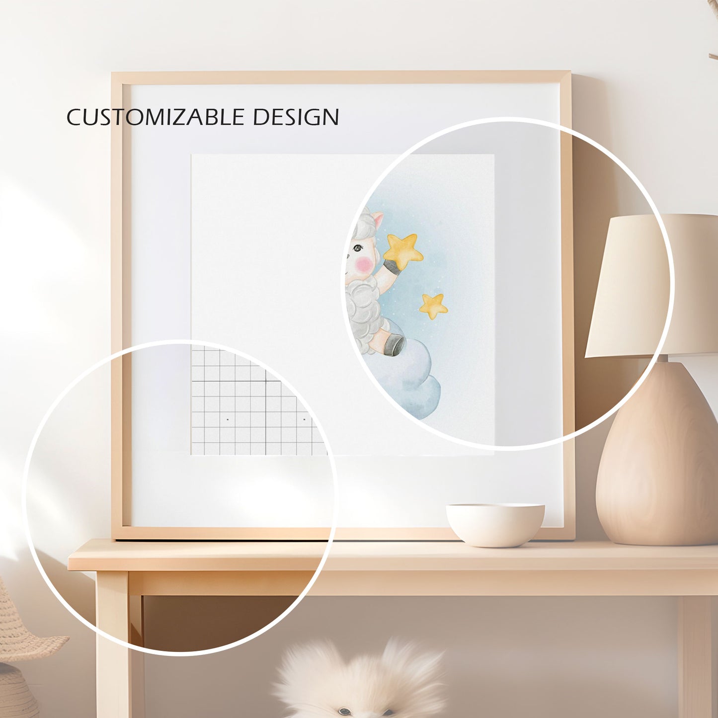 Nursery Picture Frame Mockup - Square Frame Size - Boho Edition