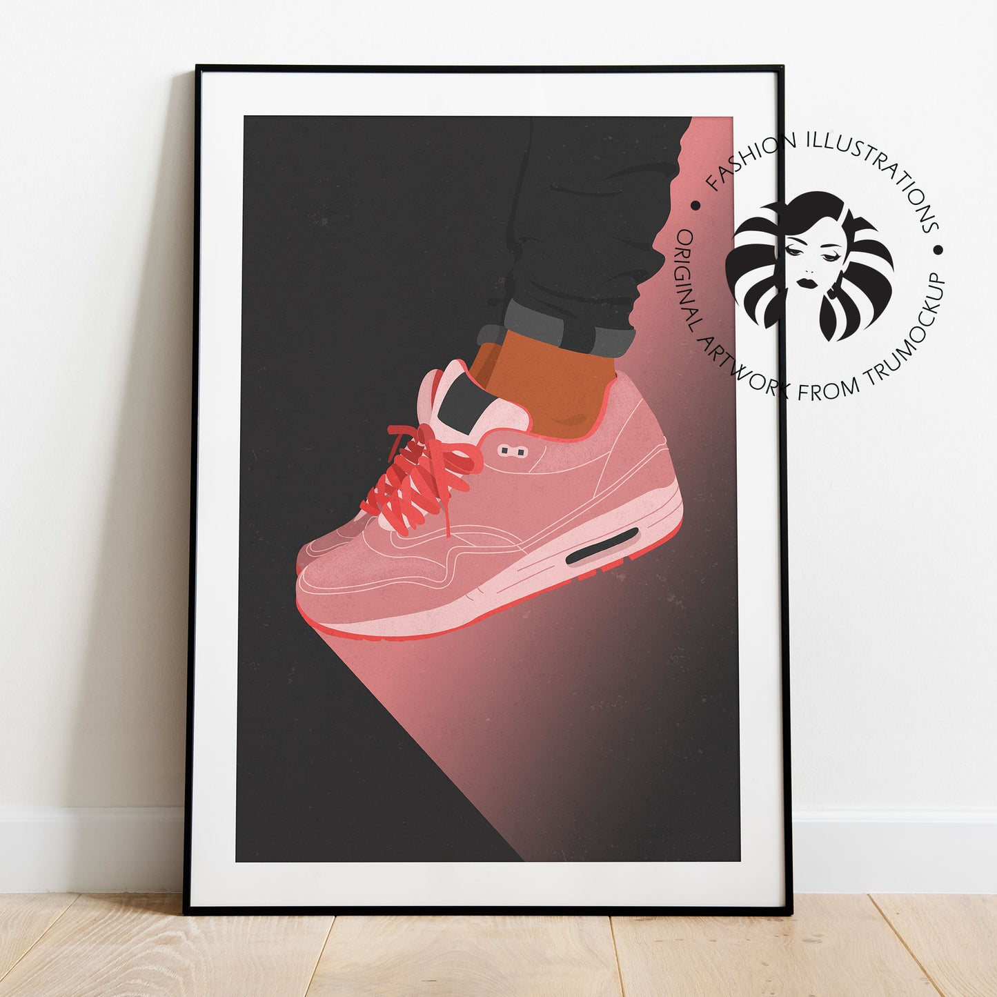 Pink Girl Sneakers - Digital Illustration | Ready to Print Wall Art