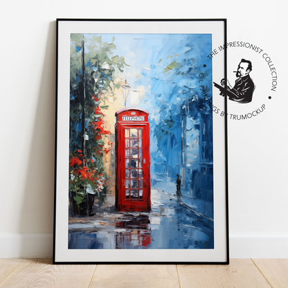 Phone Cabin - Impressionism Collection - Digital Oil Painting | Printable Wall Art