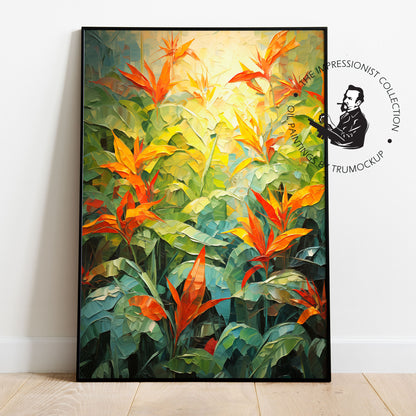 Jungle Flowers - Impressionism Collection - Digital Oil Painting | Printable Wall Art