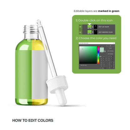 Clear Dropper Bottle - Editable Oil Color