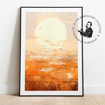 Sunset In The Field - Impressionism Collection - Digital Oil Painting | Printable Wall Art