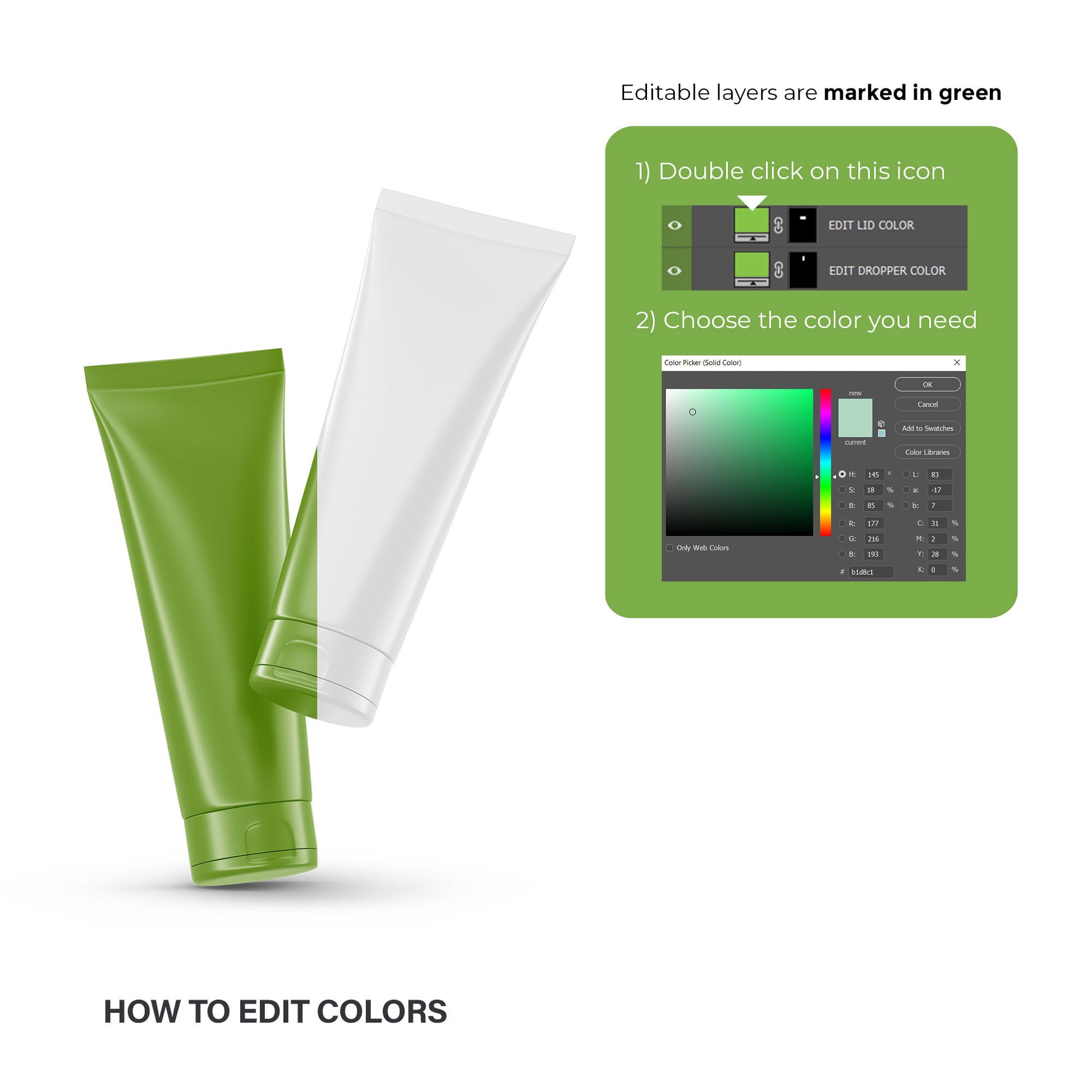 Glossy Cosmetic Tubes - 4 Mockups Bundle