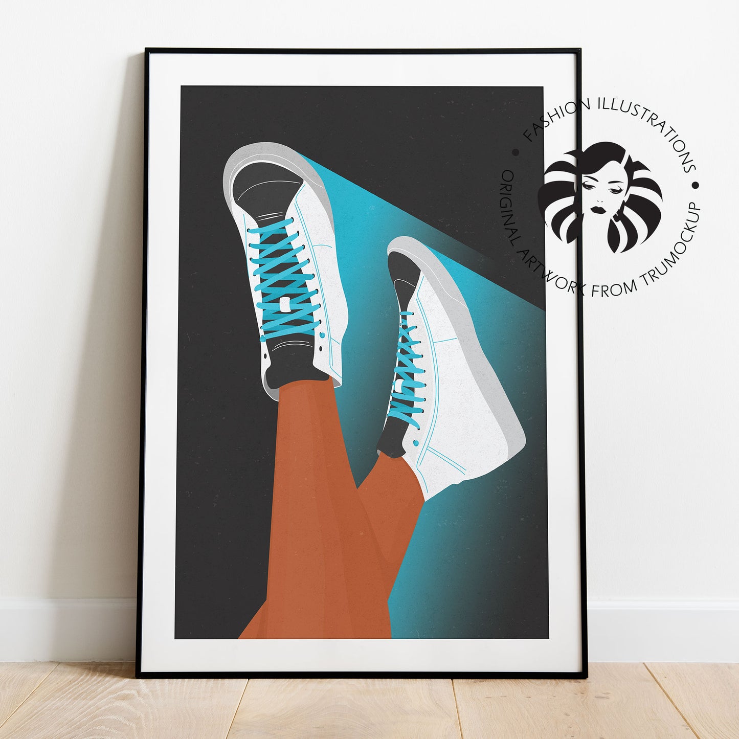 White Girl Sneakers - Digital Illustration | Ready to Print Wall Art