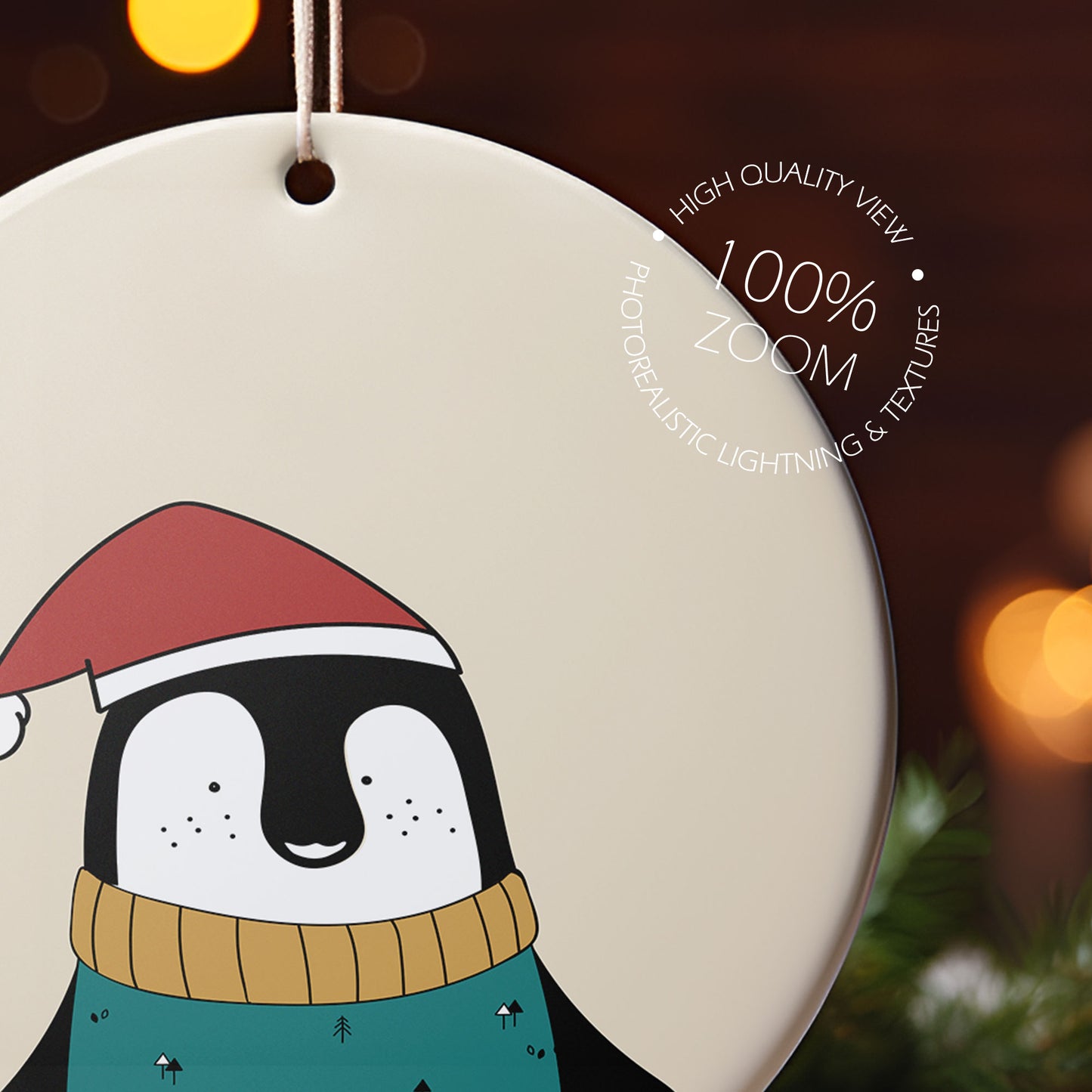 Digital Ceramic Christmas Ornament Mockup