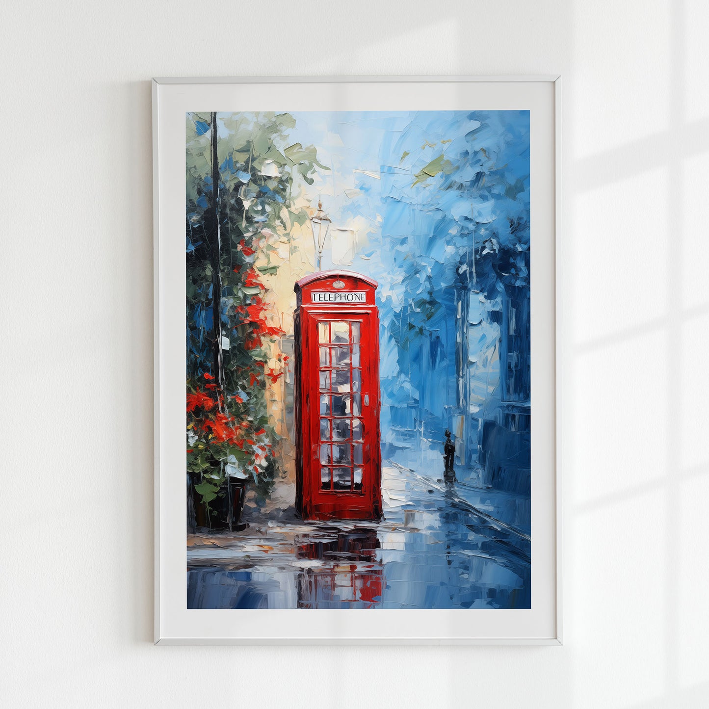 Phone Cabin - Impressionism Collection - Digital Oil Painting | Printable Wall Art