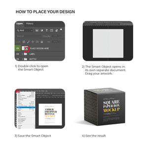 Square Paper Box - 4 Mockups Bundle