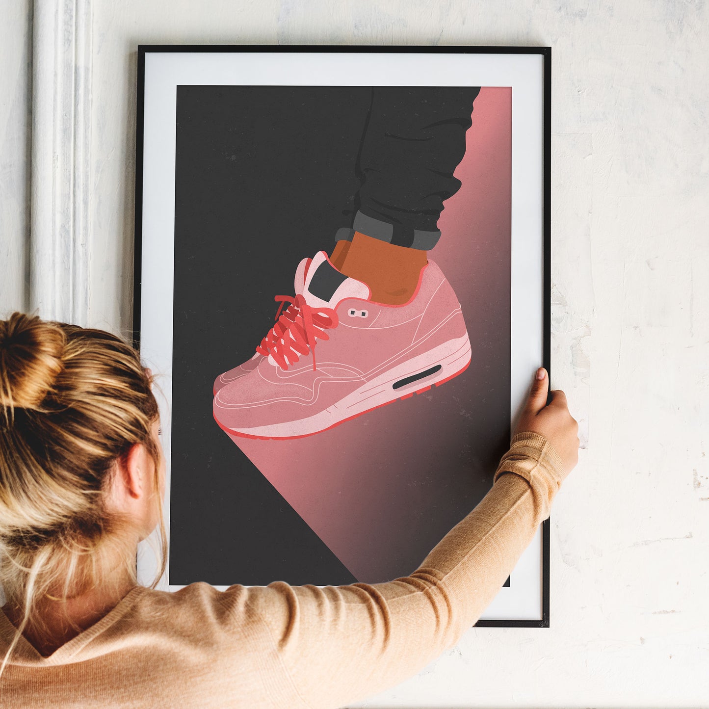 Pink Girl Sneakers - Digital Illustration | Ready to Print Wall Art