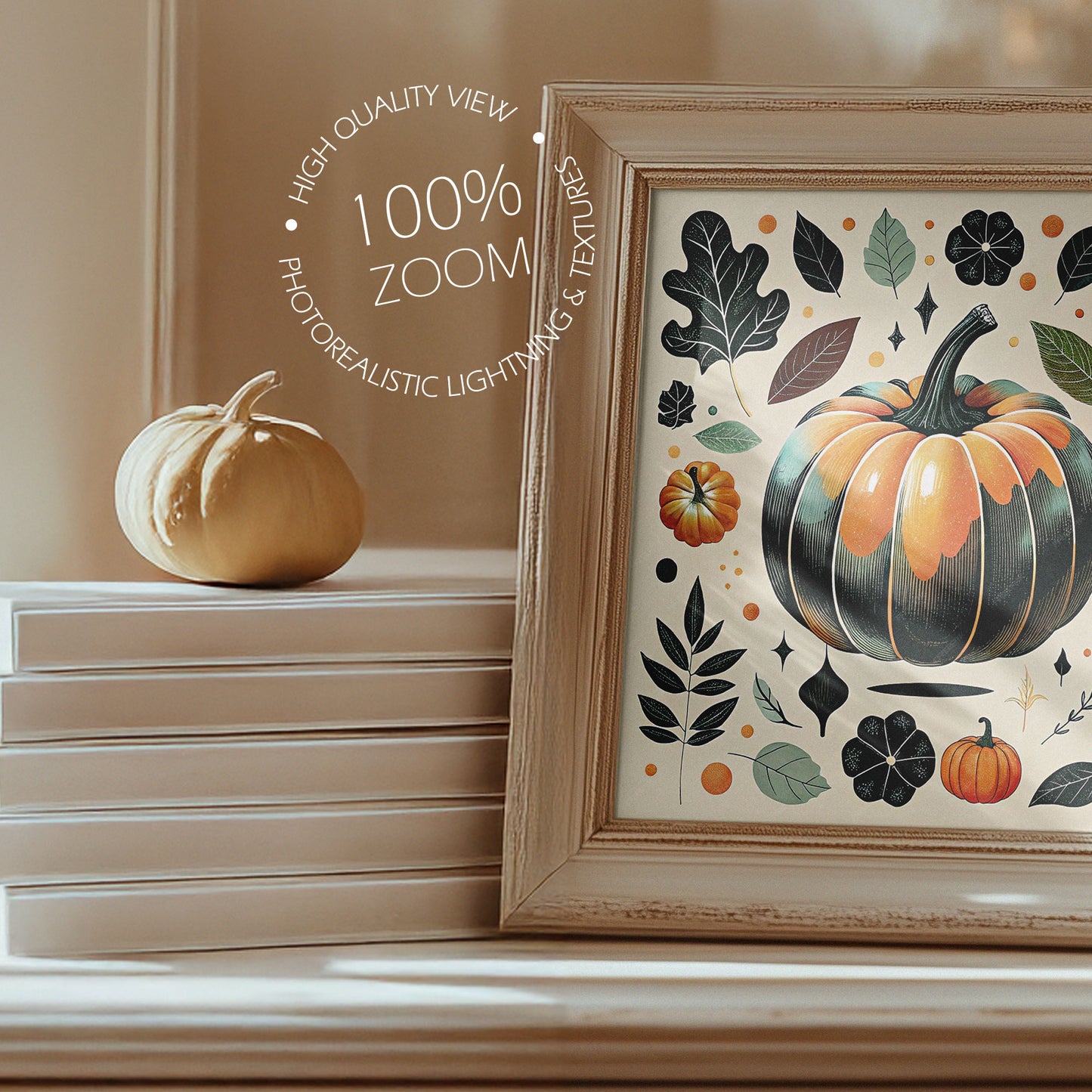 Fall Edition Picture Frame Mockup - Square Frame Size