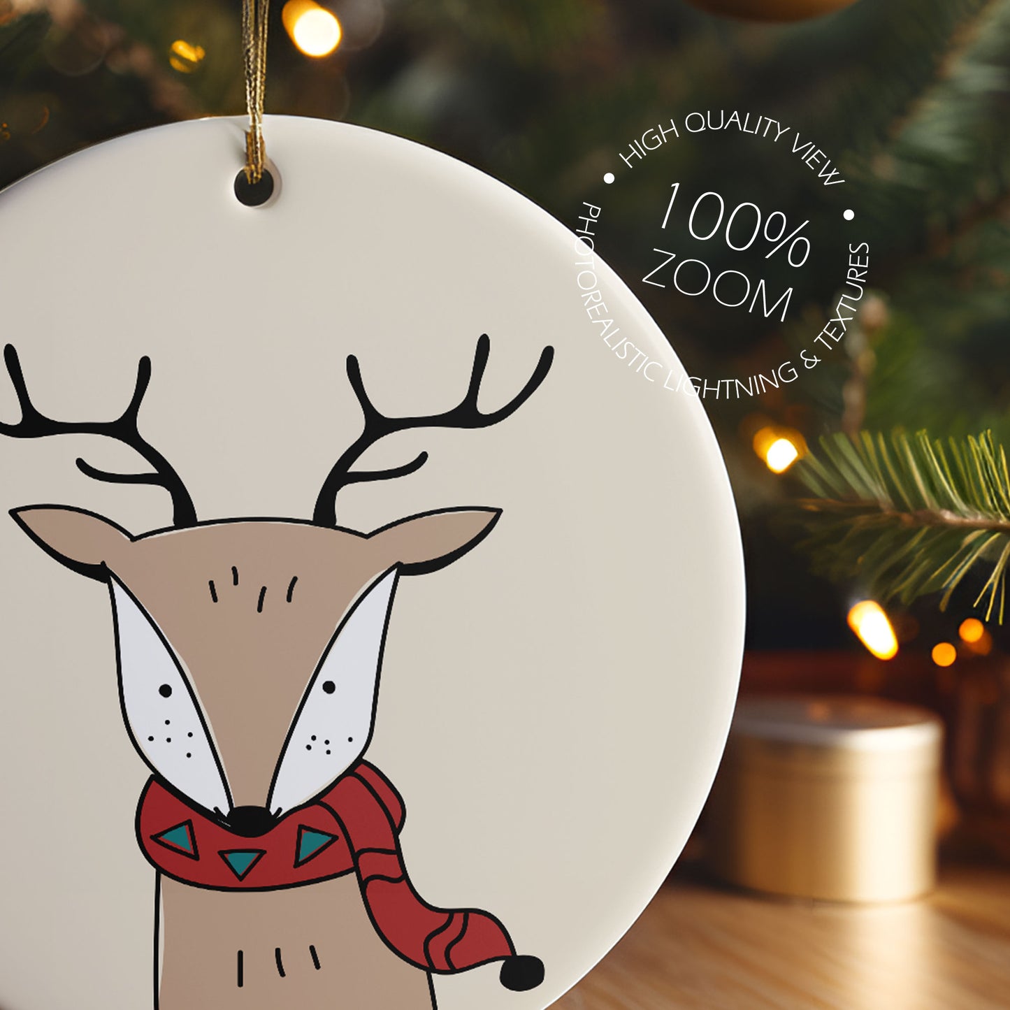 Digital Ceramic Christmas Ornament Mockup