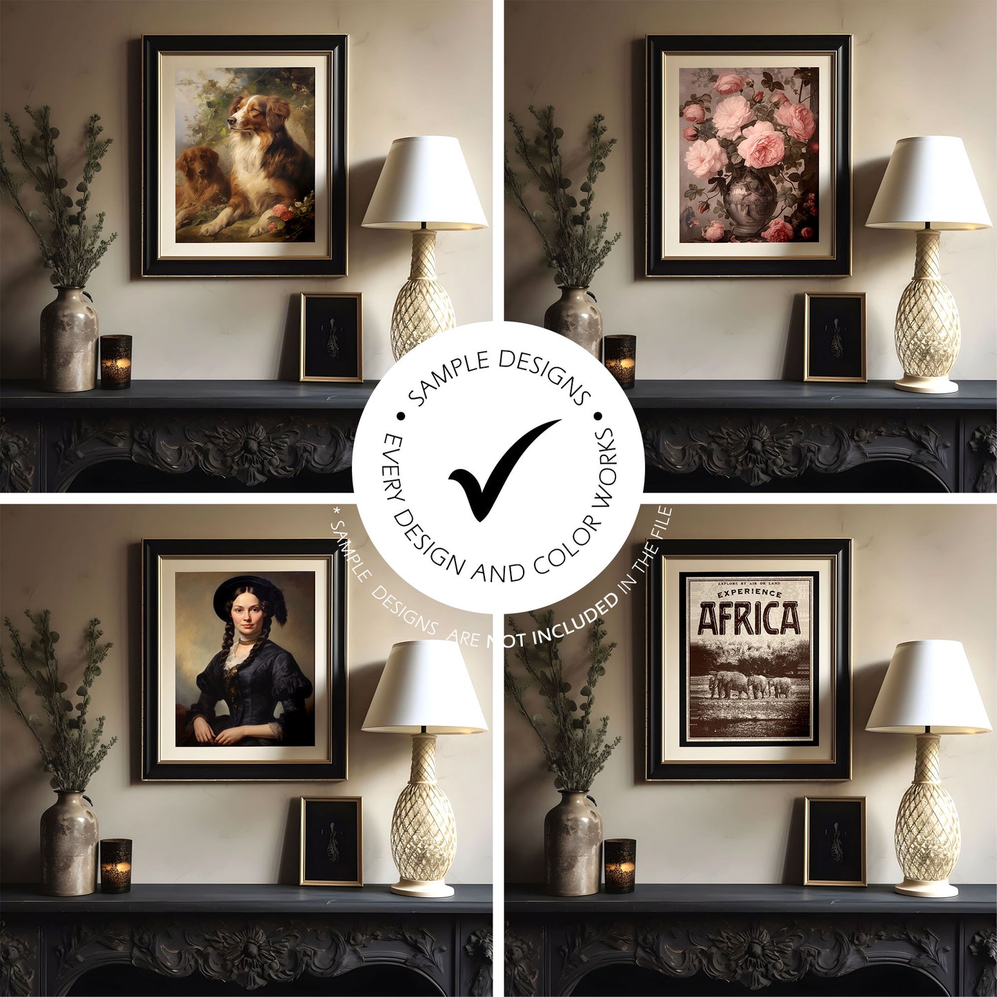 Picture Frame Mockup - 3:4 Frame Ratio - Victorian Style