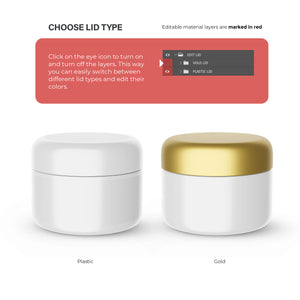 Plastic Round Cream Jars - 5 Mockups Bundle