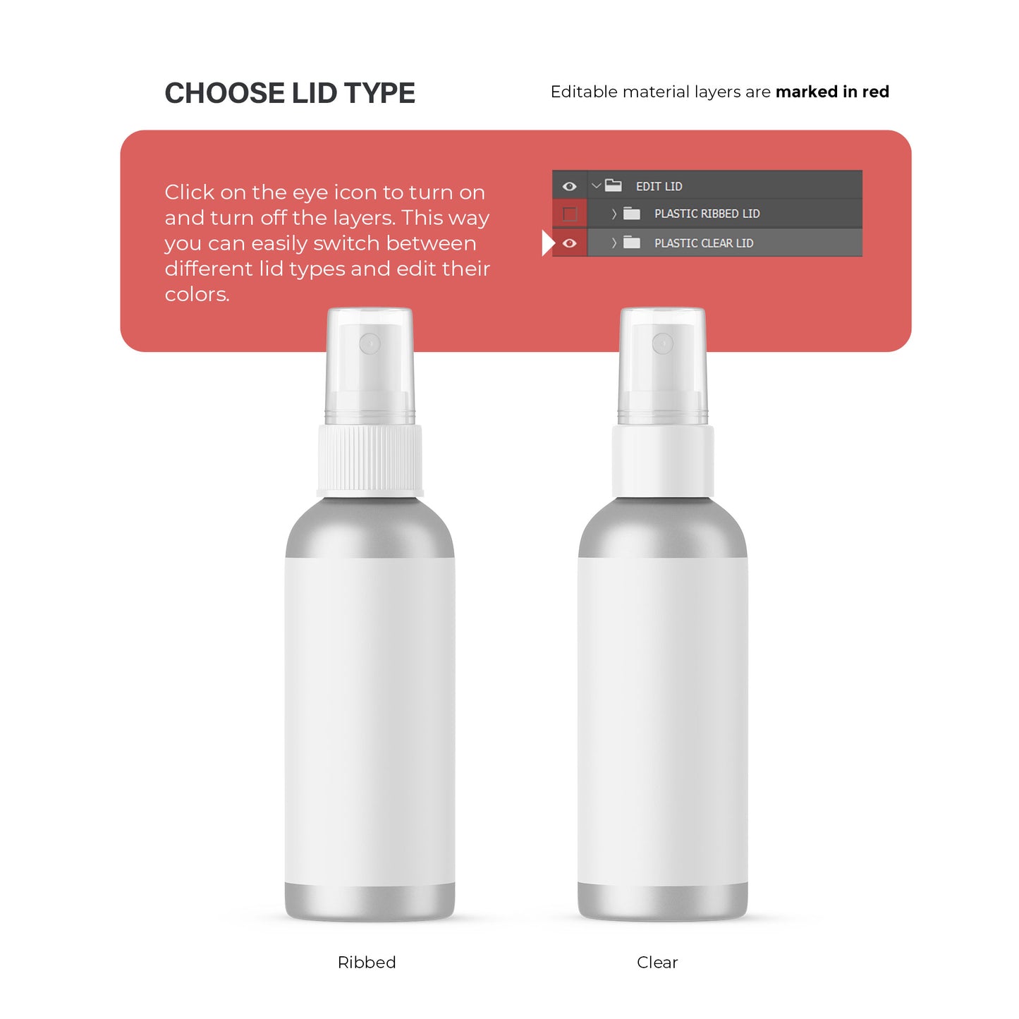 Metallic Spray Bottle - Editable Lid