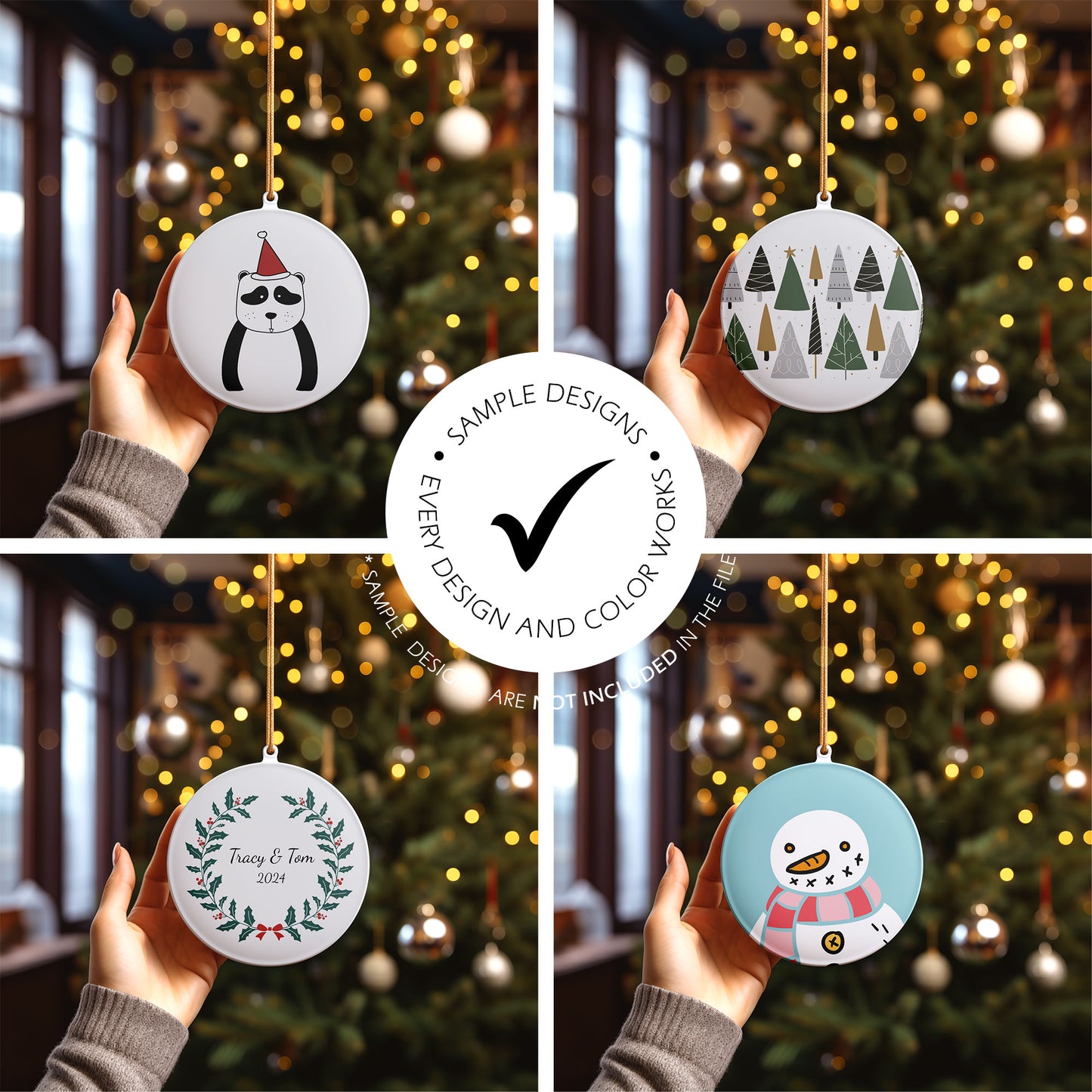 Digital Ceramic Christmas Ornament Mockup