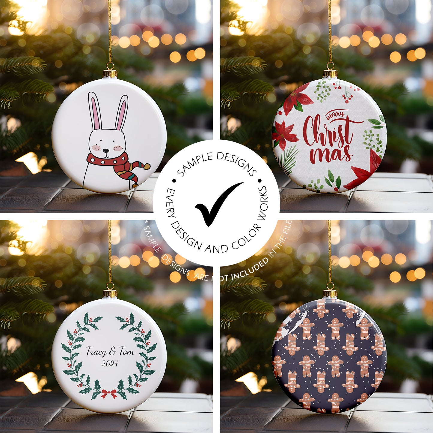 Digital Ceramic Christmas Ornament Mockup