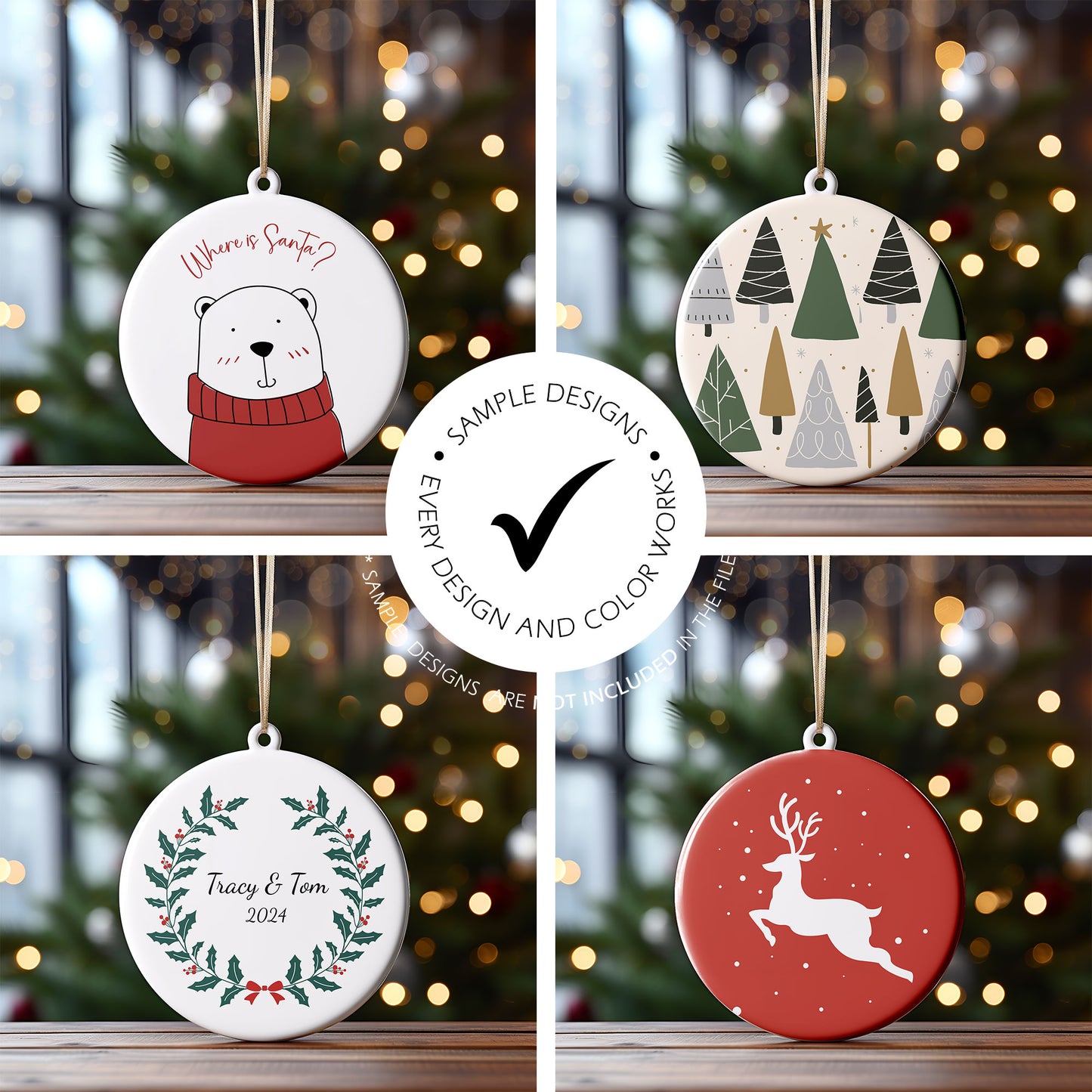 Digital Ceramic Christmas Ornament Mockup