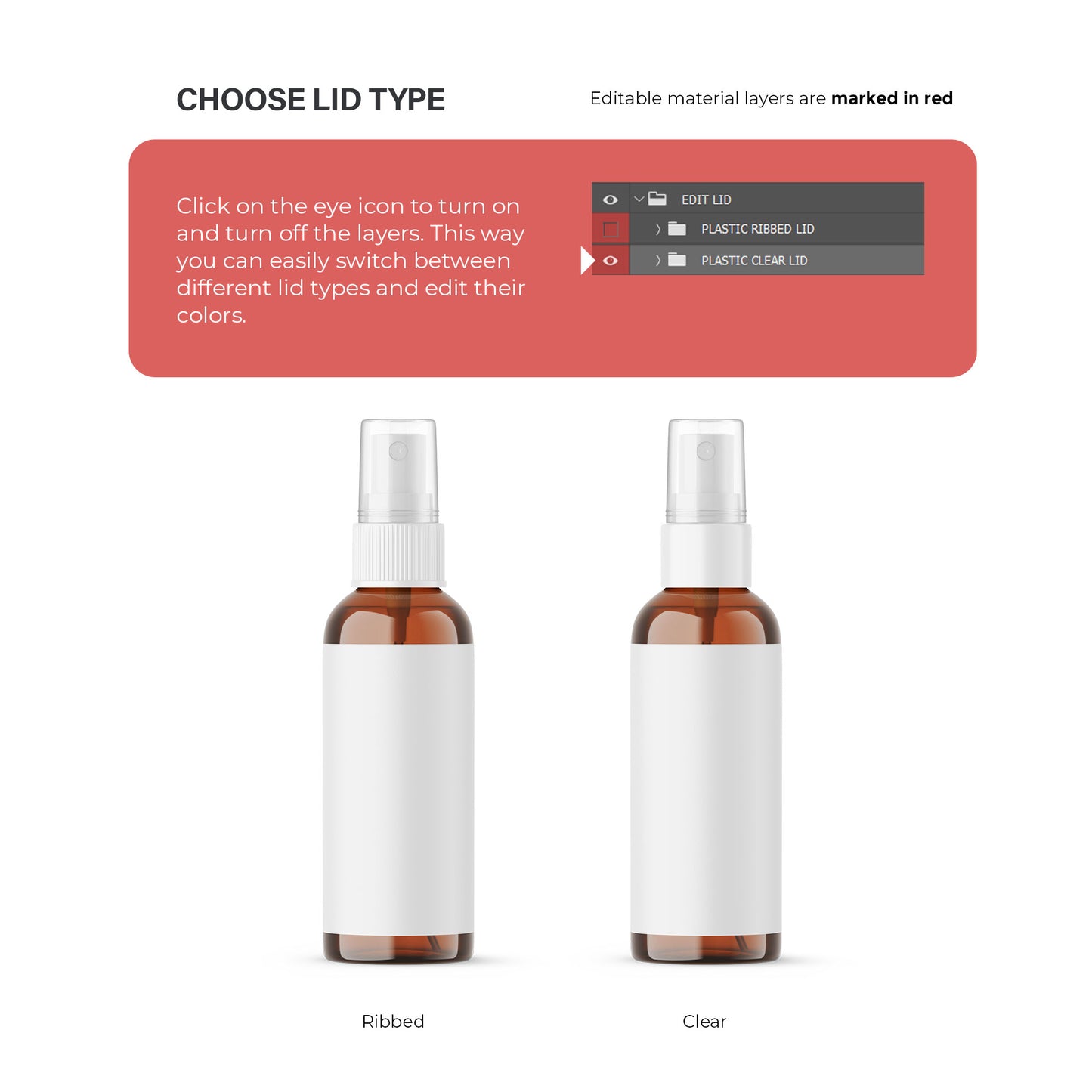 Amber Spray Bottle - Editable Lid